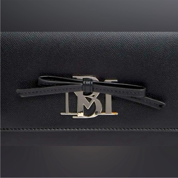NWT Badgley Mischka Black Bow Clutch Crossbody Bag - Picture 2 of 8